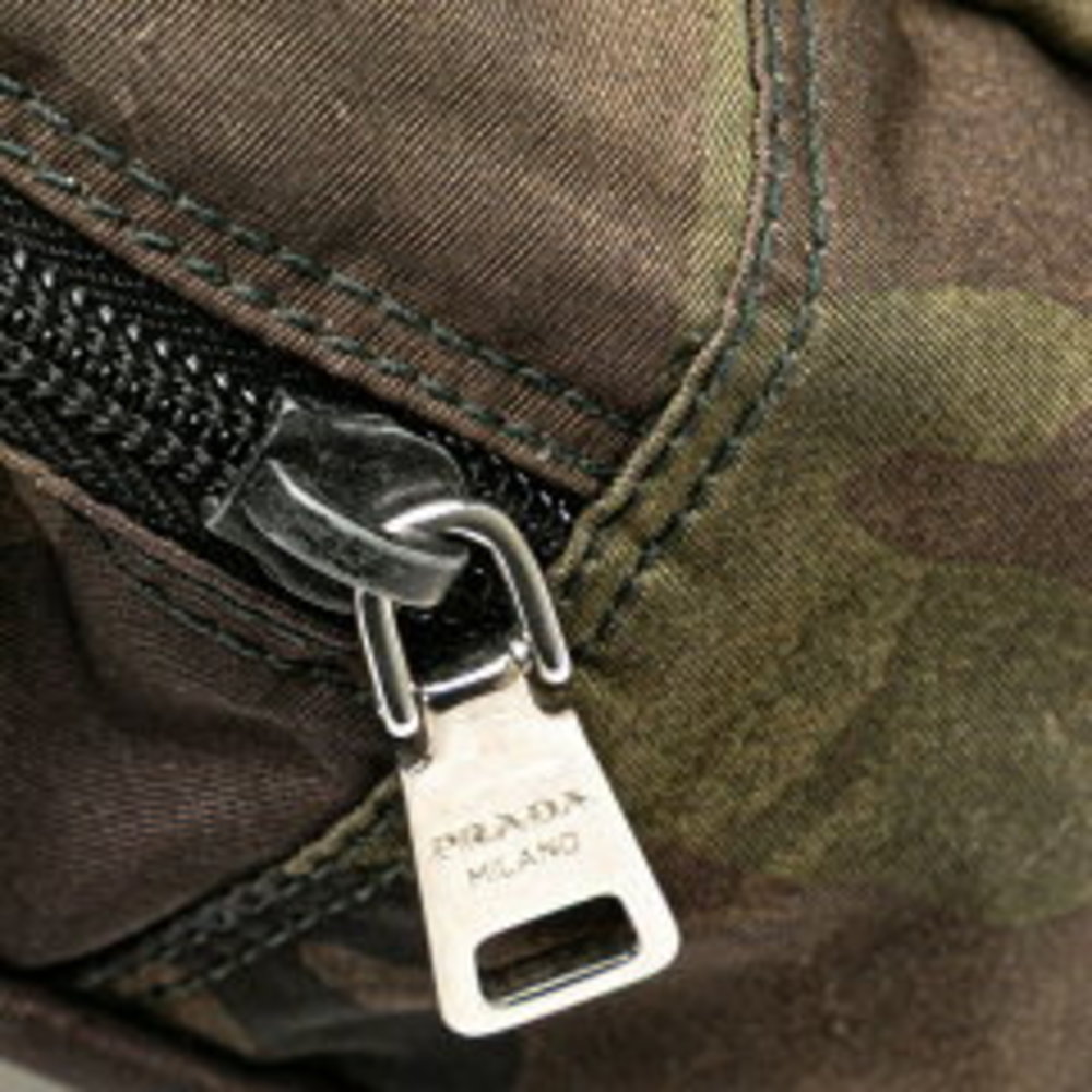 Prada Pouch Triangular Camouflage Nylon Khaki Bla… - image 4